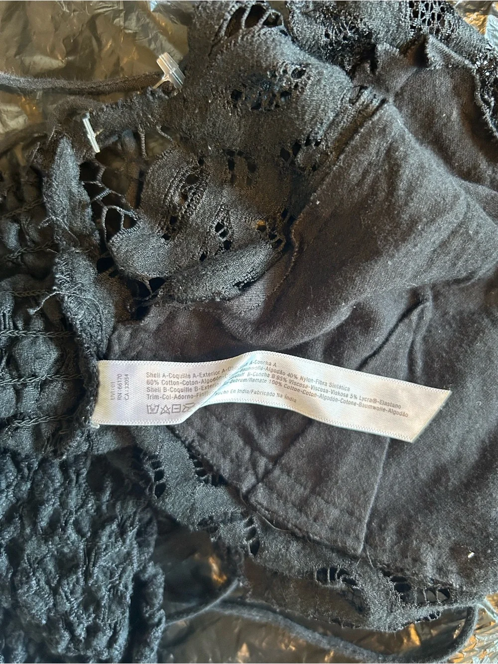Free People Black Crochet Lace Bralette